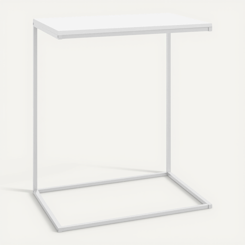 Table D'appoint Blanc 55x35x66 Cm Bois Contreplaqué
