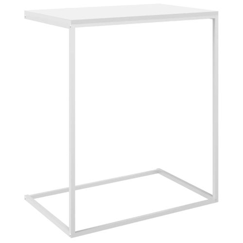 Table D'appoint Blanc 55x35x66 Cm Bois Contreplaqué