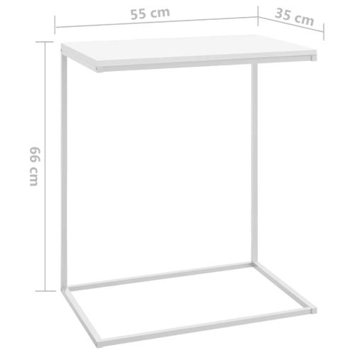 Table D'appoint Blanc 55x35x66 Cm Bois Contreplaqué
