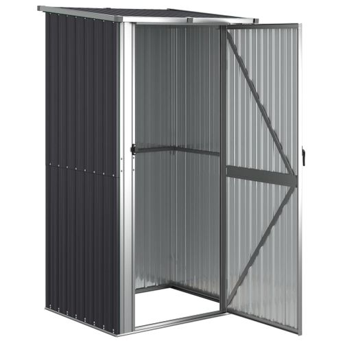 Abri De Jardin Anthracite 118,5x97x209,5 Cm Acier Galvanisé Hangar De Stockage Terrasse