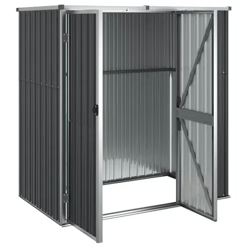 Abri à Outils De Jardin Anthracite 161x89x161cm Acier Galvanisé Rangement Stockage Extérieur