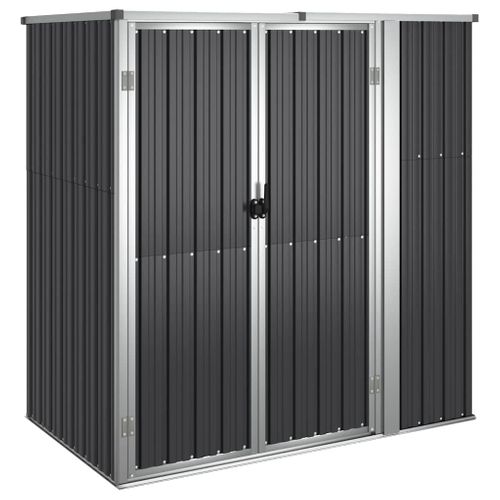 Abri à Outils De Jardin Anthracite 161x89x161cm Acier Galvanisé Rangement Stockage Extérieur