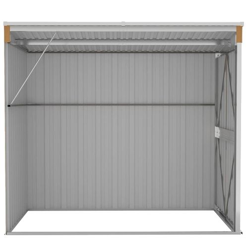 Abri De Jardin Mural En Acier Galvanisé Marron 118x194x178 Cm - Toit Allongé, Ventilé
