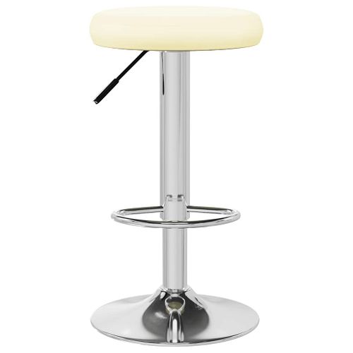 Tabourets De Bar Lot De 2 Crème Simili