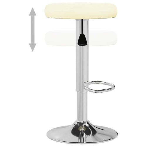 Tabourets De Bar Lot De 2 Crème Simili