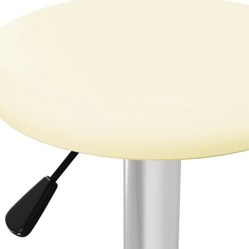 Tabourets De Bar Lot De 2 Crème Simili