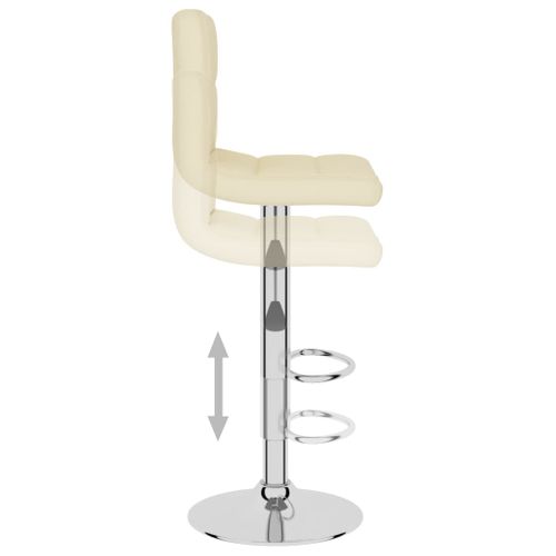 Tabourets De Bar Lot De 2 Crème Tissu