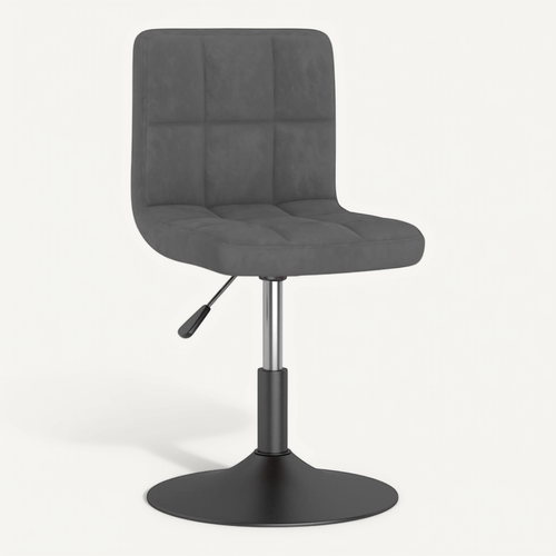 Tabouret De Bar Pivotant Gris Foncé Velours