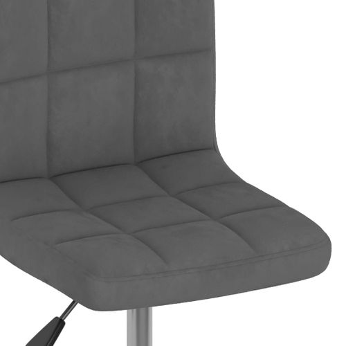 Tabouret De Bar Pivotant Gris Foncé Velours