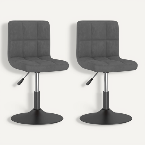 Chaises Pivotantes À Manger Lot De 2 Gris Foncé Velours