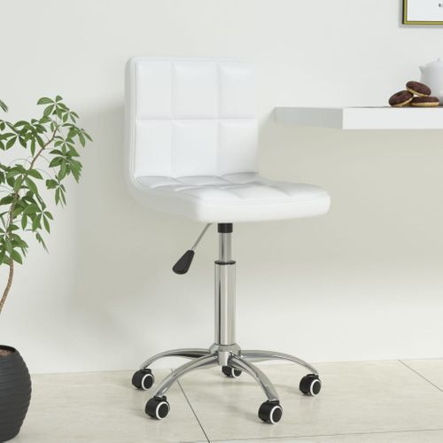 Chaise De Bureau Pivotante Blanc Simili
