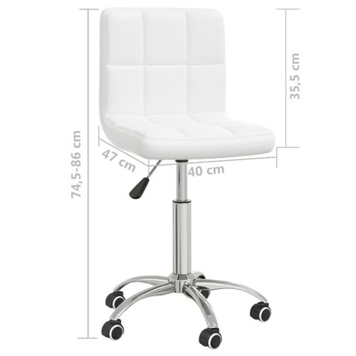 Chaise De Bureau Pivotante Blanc Simili