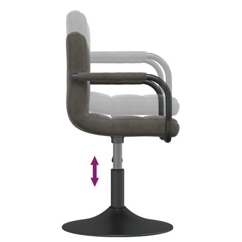 Chaises Pivotantes À Manger Lot De 2 Gris Foncé Velours