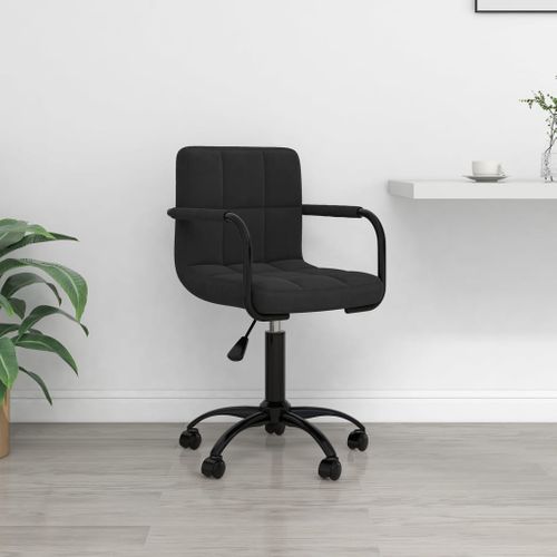 Chaise Pivotante De Bureau Noir Velours