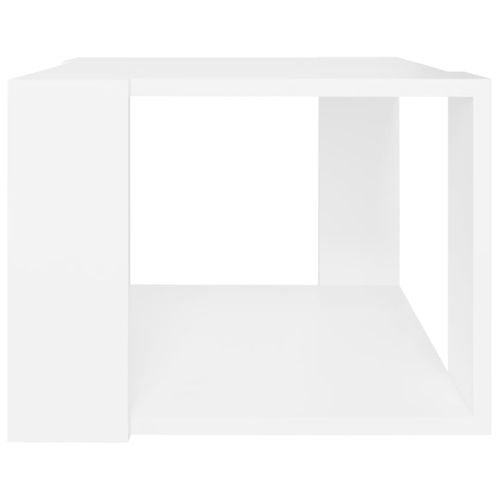 Table Basse Carré Blanc 40x40x30 Cm Bois Contreplaqué Table D'appoint Salle De Séjour
