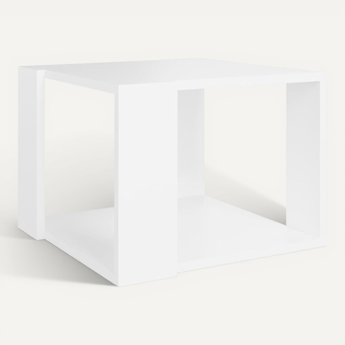 Table Basse Carré Blanc 40x40x30 Cm Bois Contreplaqué Table D'appoint Salle De Séjour