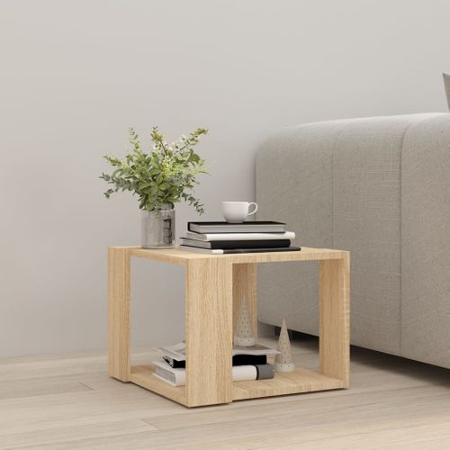 Table Basse Chêne Sonoma 40x40x30 Cm Bois Contreplaqué