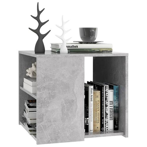 Table D'appoint 50x50x45 Cm Bois Contreplaqué Gris Béton Table D'appoint Facile À Nettoyer