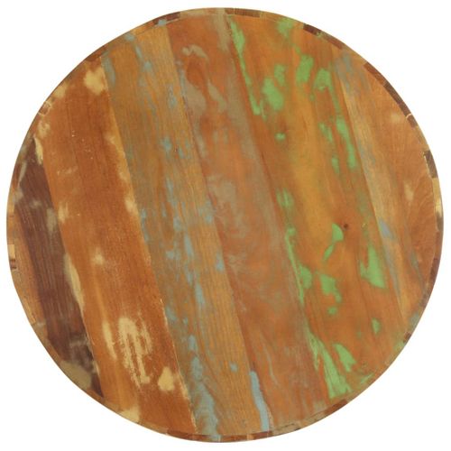 Table Basse Ø65x31 Cm Bois De Récupération Massif