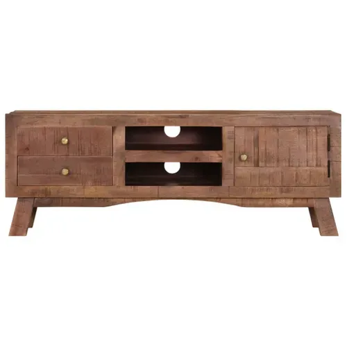Meuble TV 110x30x40 Cm Bois De Manguier Brut