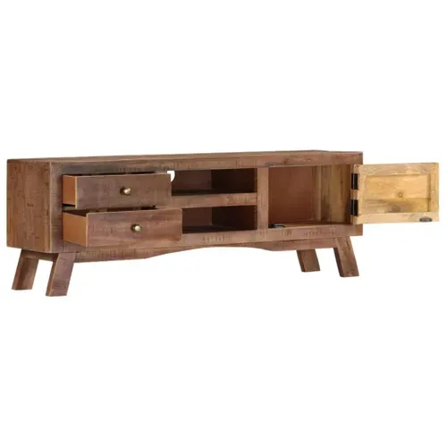 Meuble TV 110x30x40 Cm Bois De Manguier Brut