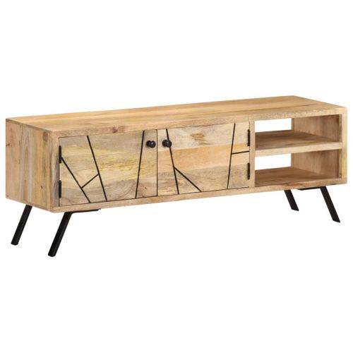 Meuble TV 110x30x40 Cm Bois Massif De Manguier