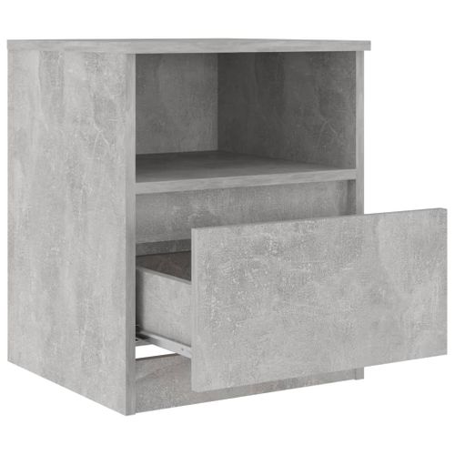 Table De Chevet Gris Béton 40x40x50 Cm Aggloméré