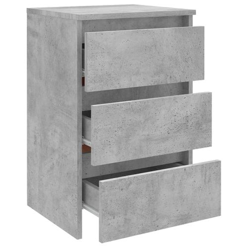 Table De Chevet Gris Béton 40x35x62,5 Cm Aggloméré