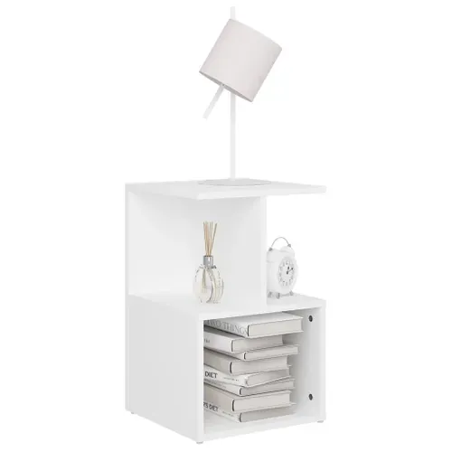 Tables De Chevet 2 Pièces Blanc 35x35x55 Cm Bois Contreplaqué