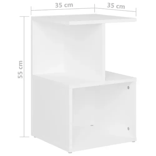 Tables De Chevet 2 Pièces Blanc 35x35x55 Cm Bois Contreplaqué