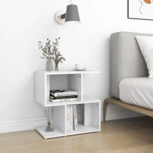Table De Chevet Avec Compartiments Blanc 50x30x51,5 Cm Bois D'ingénierie Armoire De Nuit