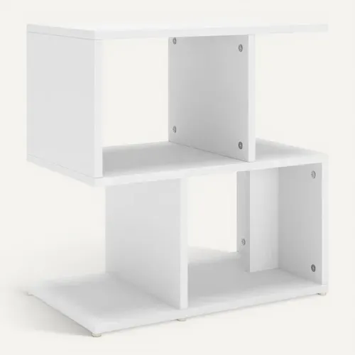 Table De Chevet Avec Compartiments Blanc 50x30x51,5 Cm Bois D'ingénierie Armoire De Nuit