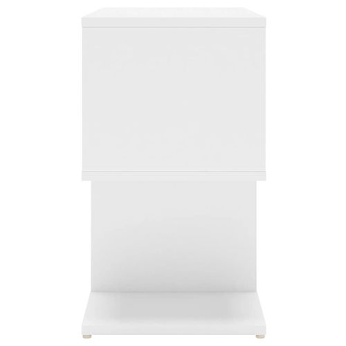 Table De Chevet Avec Compartiments Blanc 50x30x51,5 Cm Bois D'ingénierie Armoire De Nuit