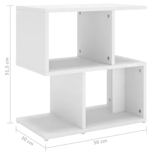 Table De Chevet Avec Compartiments Blanc 50x30x51,5 Cm Bois D'ingénierie Armoire De Nuit