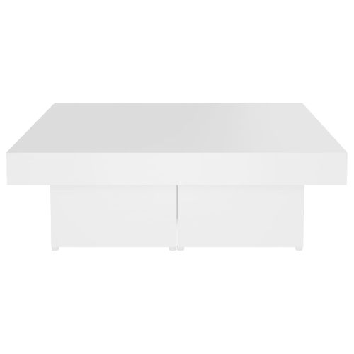 Table Basse Blanc 90x90x28 Cm Bois Contreplaqué