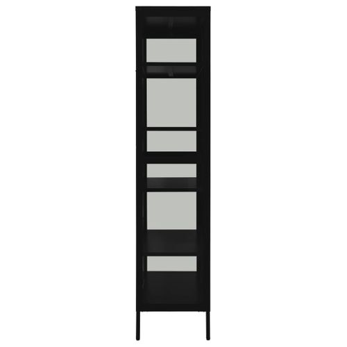 Vitrine D'exposition Noir 90x40x180 Cm Acier Et Verre Trempé