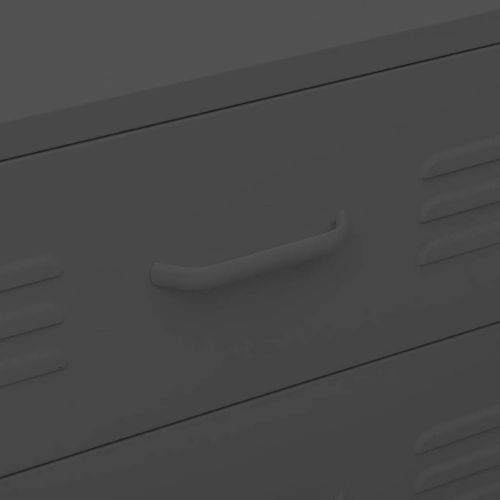 Commode 1 Pièce 3 Tiroirs Avec Niveleurs Réglables En Acier Anthracite