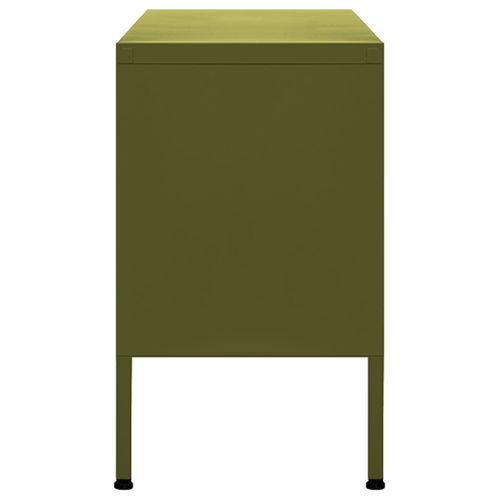 Meuble TV Vert Olive 105x35x50 Cm Acier