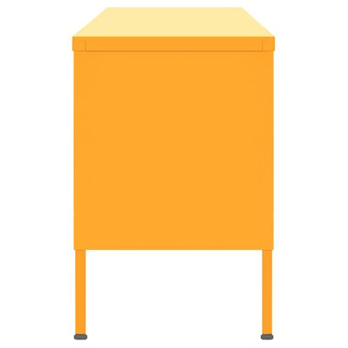 Meuble TV Jaune Moutarde 105x35x50 Cm Acier
