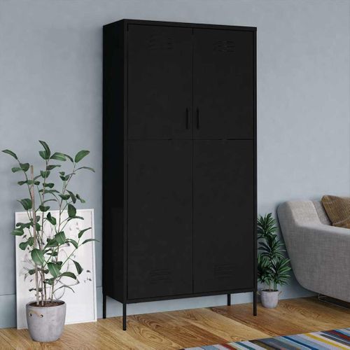 Armoire Noir 90x50x180 Cm Acier