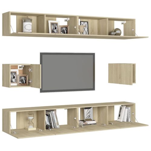 Ensemble De Meubles TV 6 Pièces Chêne Sonoma Aggloméré