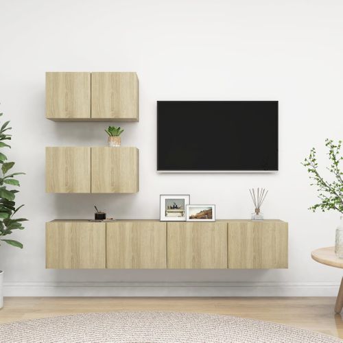 Ensemble De Meuble TV 4 Pièces Chêne Sonoma Aggloméré