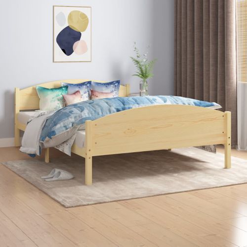 Cadre De Lit En Pin Massif – 160x200 Cm (Neuf)