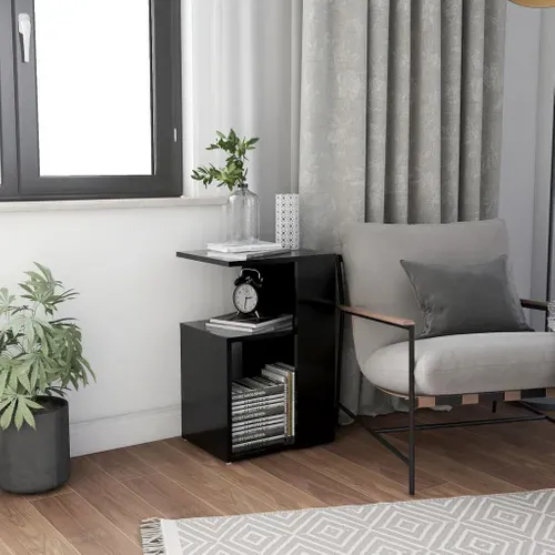 Table D'appoint Noir 36x30x56 Cm Aggloméré