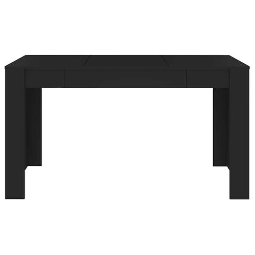 Table à Manger Rectangulaire Noir 140x74,5x76 Cm Bois D'ingénierie Dîner Repas Cuisine