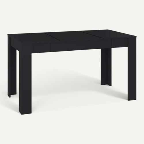 Table à Manger Rectangulaire Noir 140x74,5x76 Cm Bois D'ingénierie Dîner Repas Cuisine