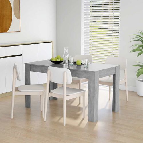 Table à Manger Rectangulaire Gris Béton 140x74,5x76 Cm Bois Contreplaqué Dîner Repas Cuisine