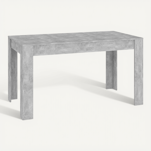 Table à Manger Rectangulaire Gris Béton 140x74,5x76 Cm Bois Contreplaqué Dîner Repas Cuisine
