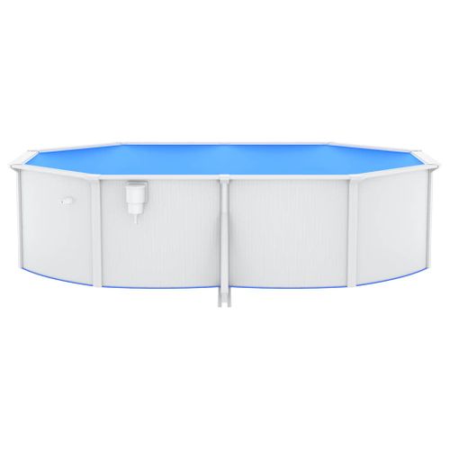 Piscine Ovale Avec Parois En Acier 490x360x120 Cm Blanc