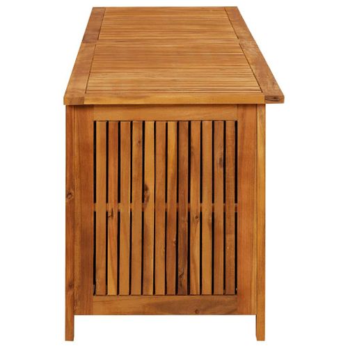 Coffre De Rangement Jardin 200x50x58 Cm Acacia Et Sac Étanche Grande Capacité De Rangement